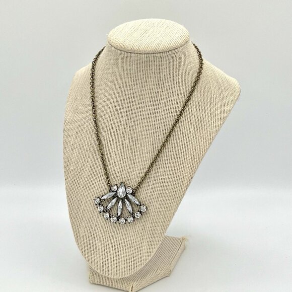 Banana Republic Jewelry - Banana Republic Necklace Fan Rhinestone Treasure Chunky Statement Vintage Y2K